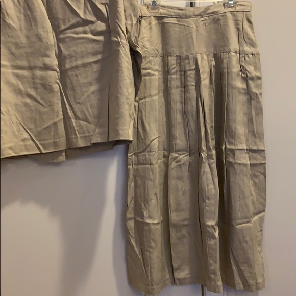 Vintage 80s Linen Rayon Beige Suit Size 4 - Picture 6 of 6